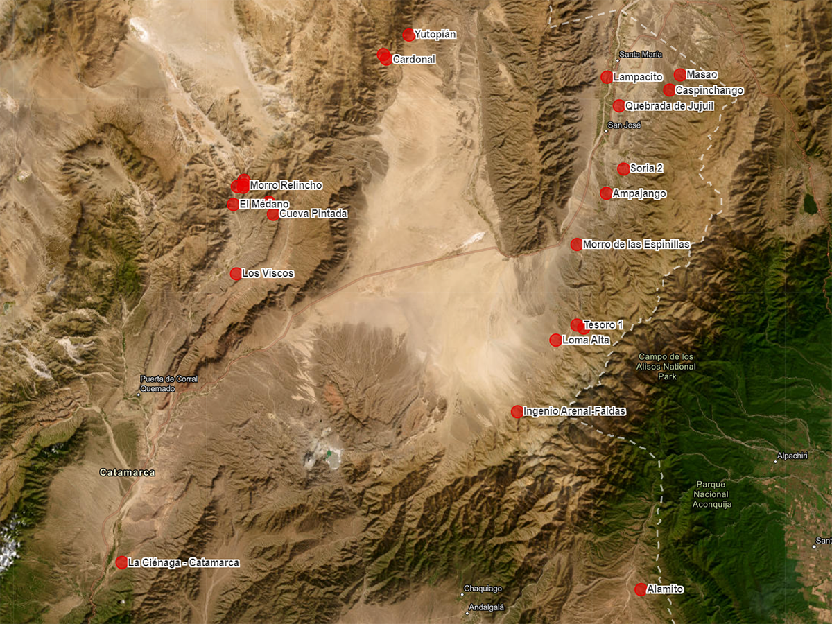 Map of the area with labels